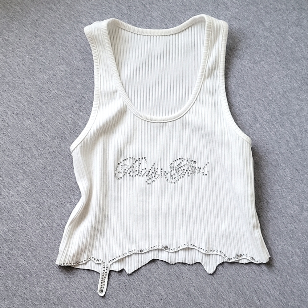 Baby Girl rhinestone cropped tank top